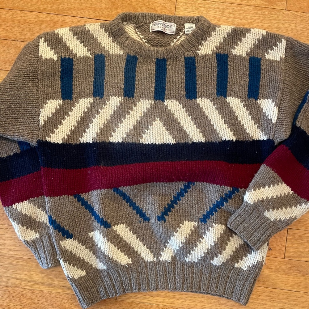 VTG Shetland Wool Henry Grethel Design Crewneck Men’s Sweater Size M